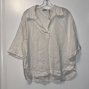 NWOT Zara Women's White Linen Top